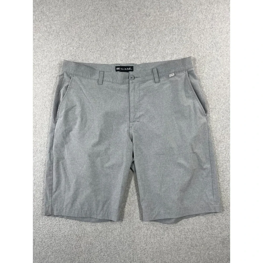 Travis Matthew Performance Golf Shorts Mens 38 Gray Relaxed Fit Stretch